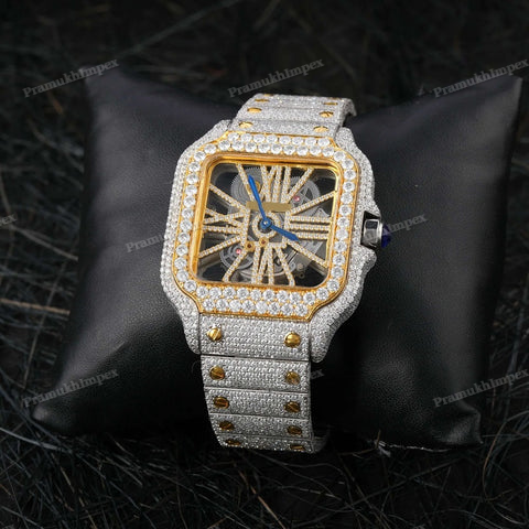 Cartier Santos Moissanite Diamond Watch