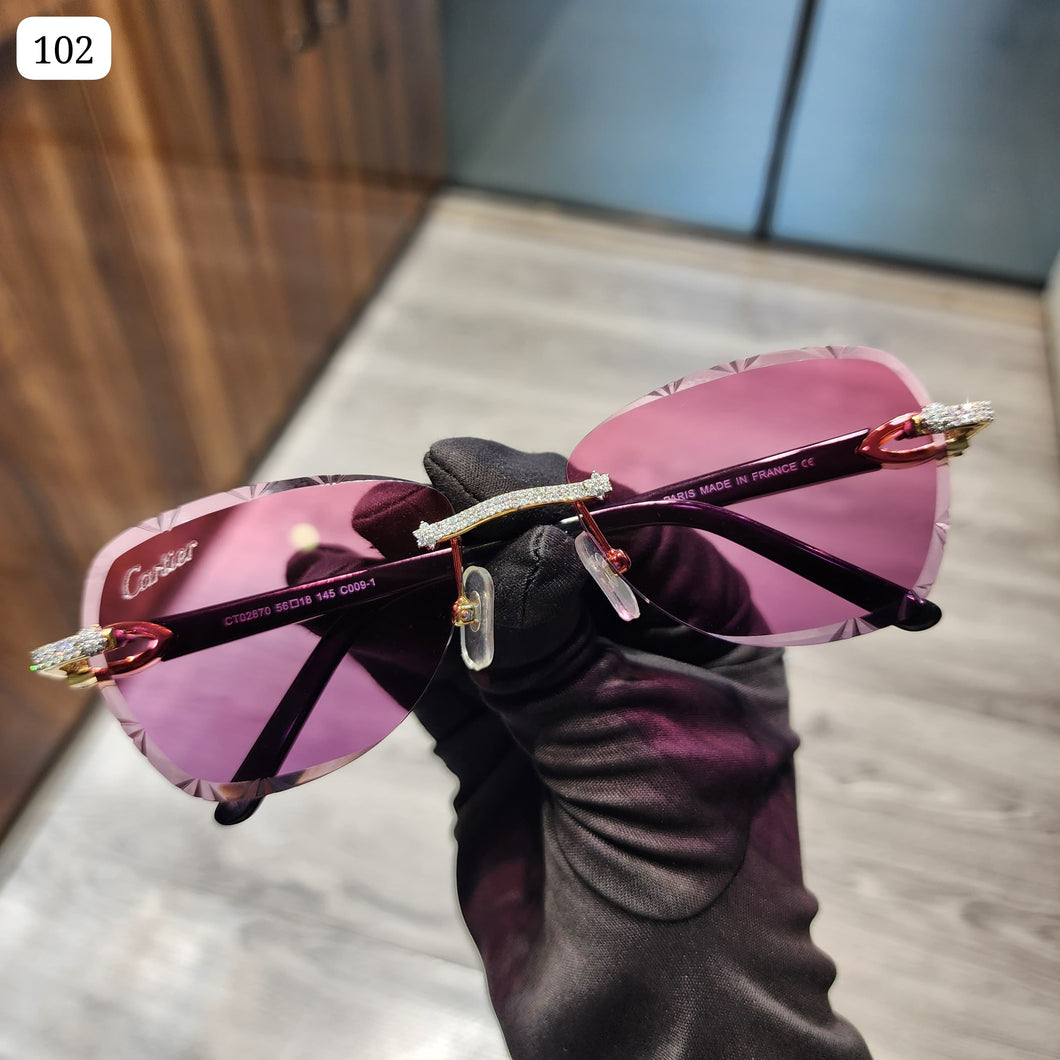 Custom Moissanite Pink Sunglasses