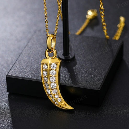 Hip Hop 925 Sterling Silver Moissanite Diamond Roman Style Claw Pendant
