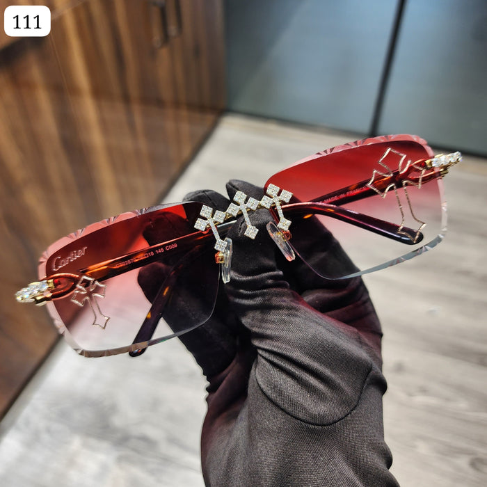 Luxurious Moissanite Cross Sunglasses