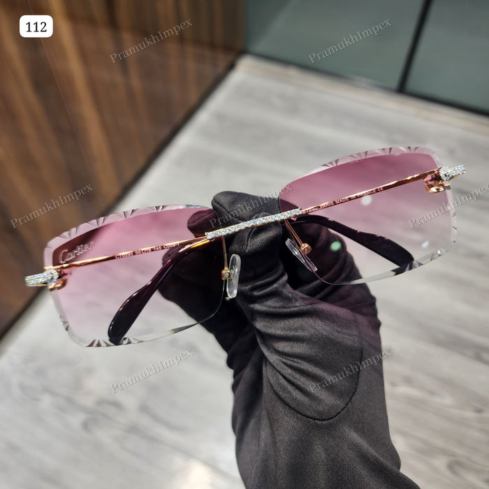 Pink shade Moissanite Hip Hop Sunglasses