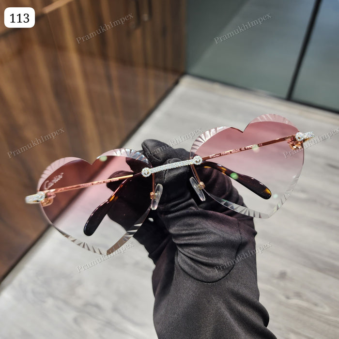 Heart Shape Moissanite Custom Sunglasses