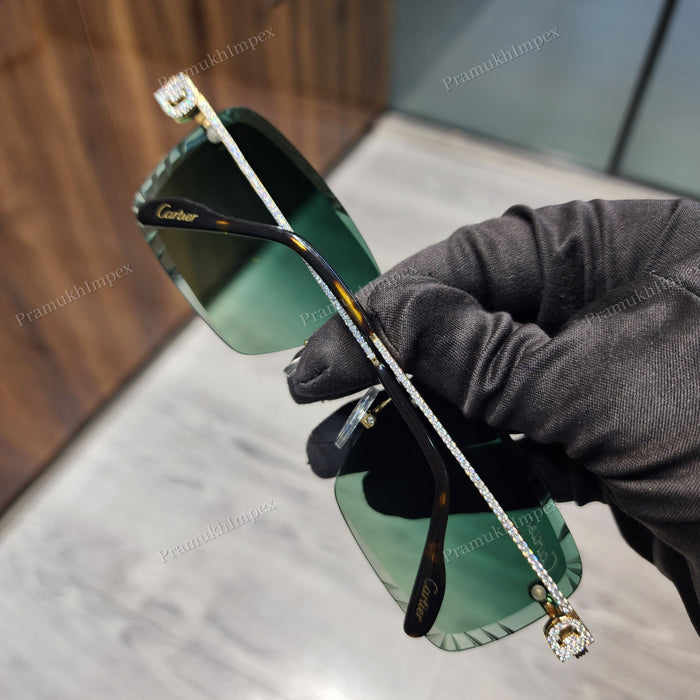 Green Shade Moissanite Custom Sunglasses