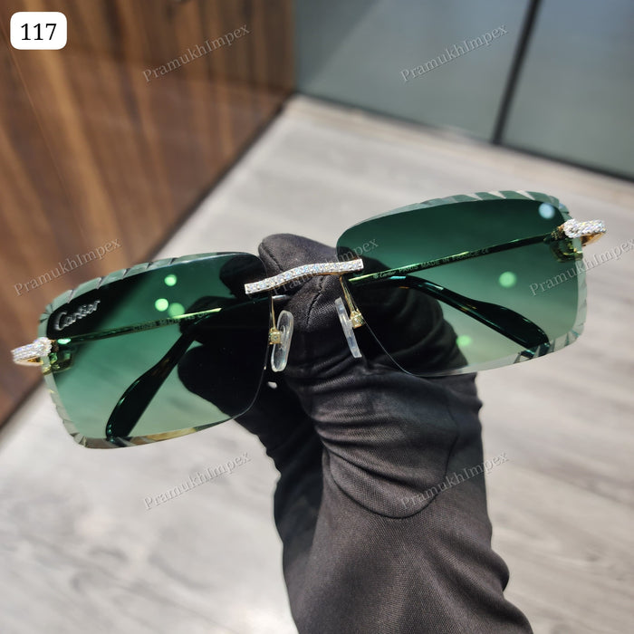 Green Shade Moissanite Custom Sunglasses