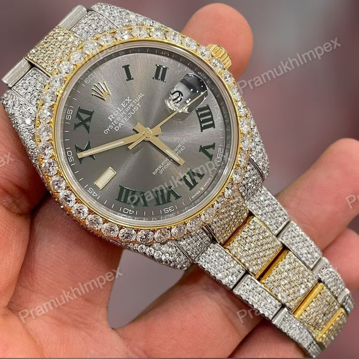 Moissanite Black Dial Iced out Hip Hop Watch