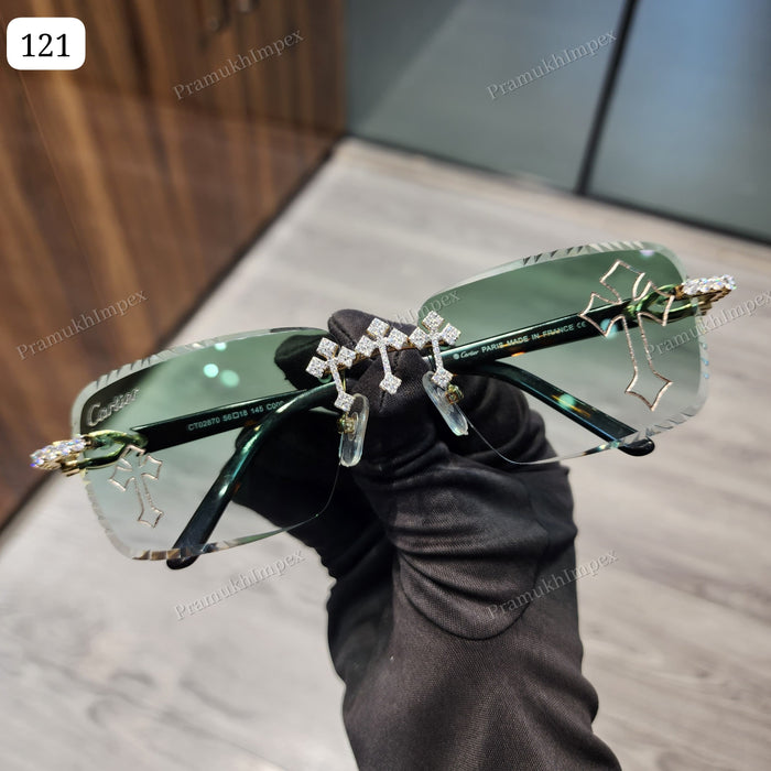 Hip Hop Cross Moissanite Sunglasses