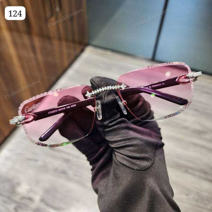 Pink Shade Hip Hop Moissanite Sunglasses