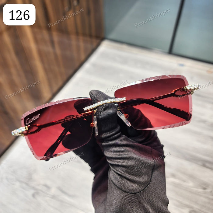 Red Shade Custom Moissanite Sunglasses