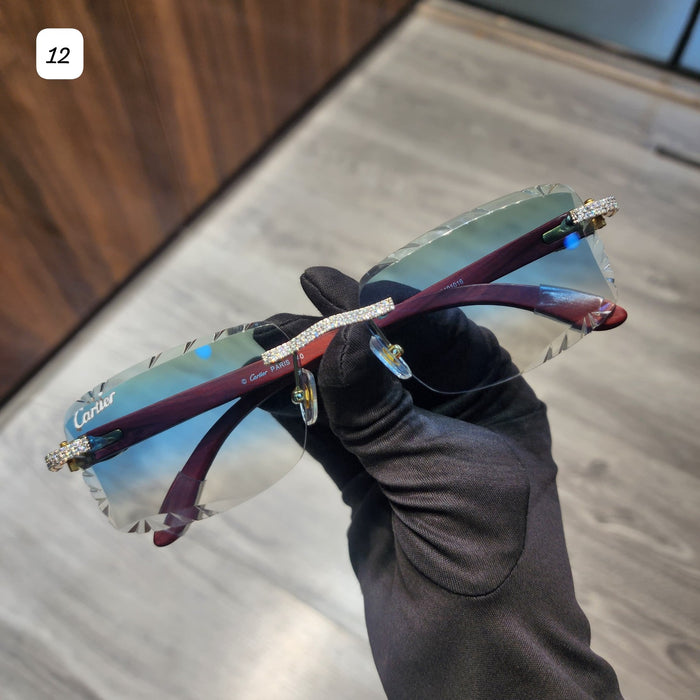 Moissanite Diamond Rectangle Sunglasses