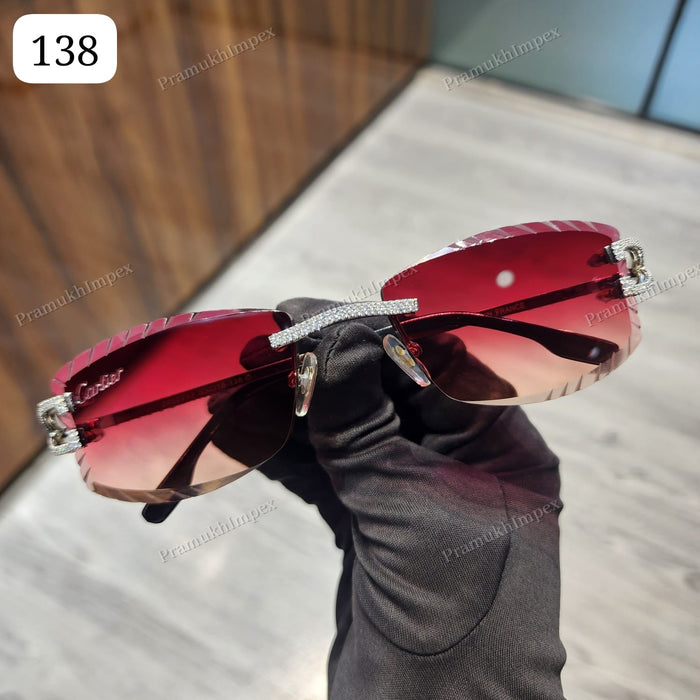 Red Lens Moissanite Hip Hop Sunglasses