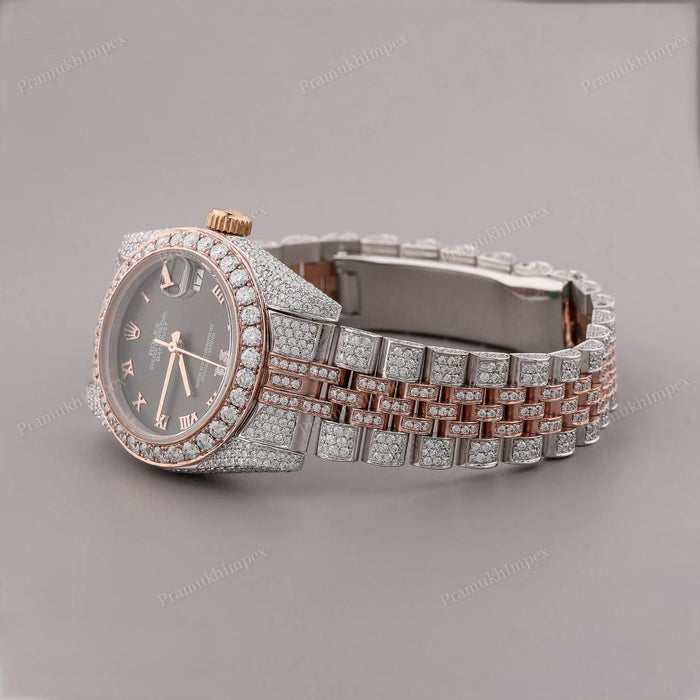 Black Dial Moissanite Iced Out Watch