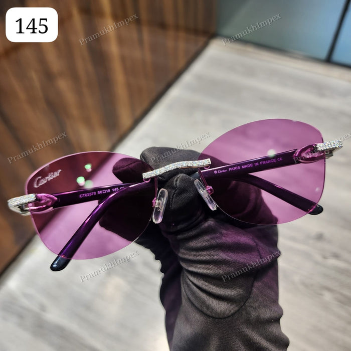 Pink Lens Moissanite Hip Hop Sunglasses