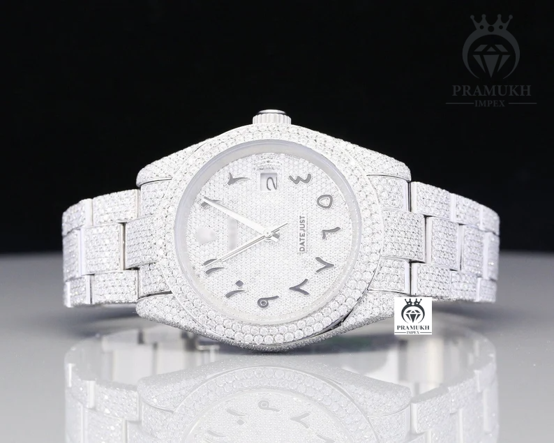 Rolex Moissanite Date just Fully Iced Out Watch