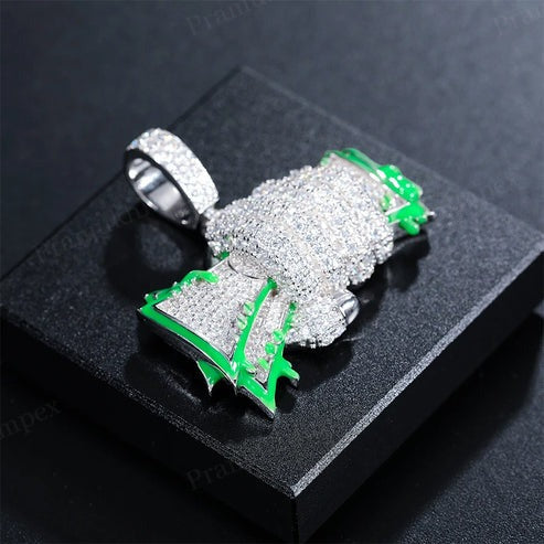 Hip Hop Sterling Silver VVS Moissanite Cash Fist Pendant For Men