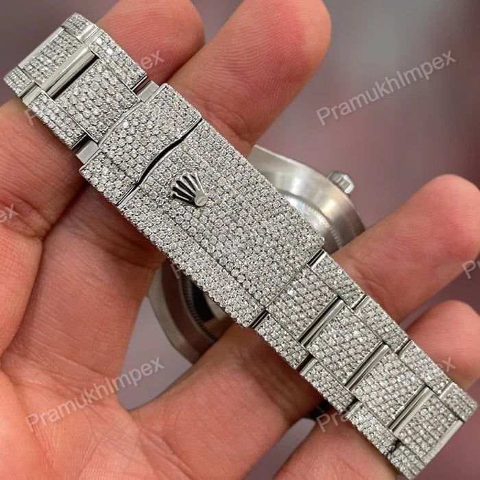 Red Dial Moissanite Hip Hop Custom Watch