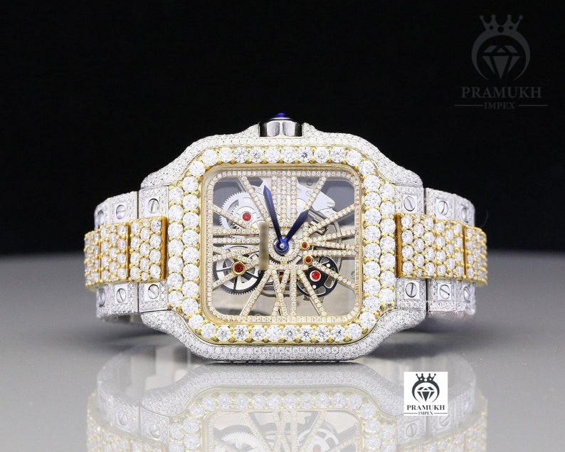 Custom High Quality Cartier Moissanite Hip Hop Watches