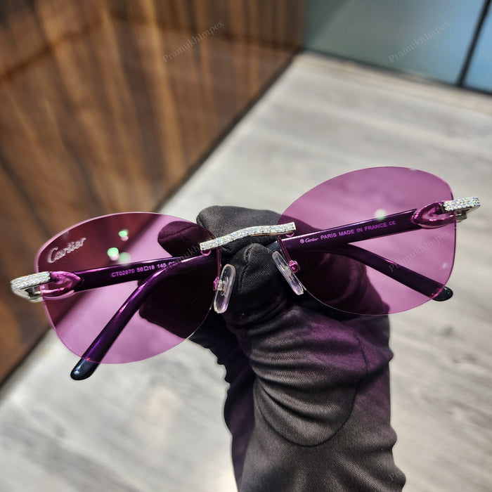 Pink Shadow Moissanite Sunglasses