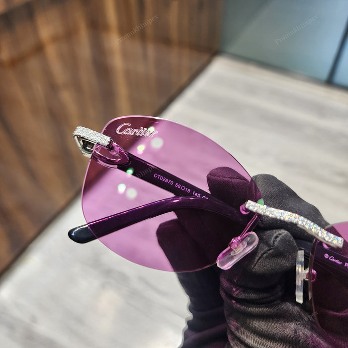 Pink Shadow Moissanite Sunglasses