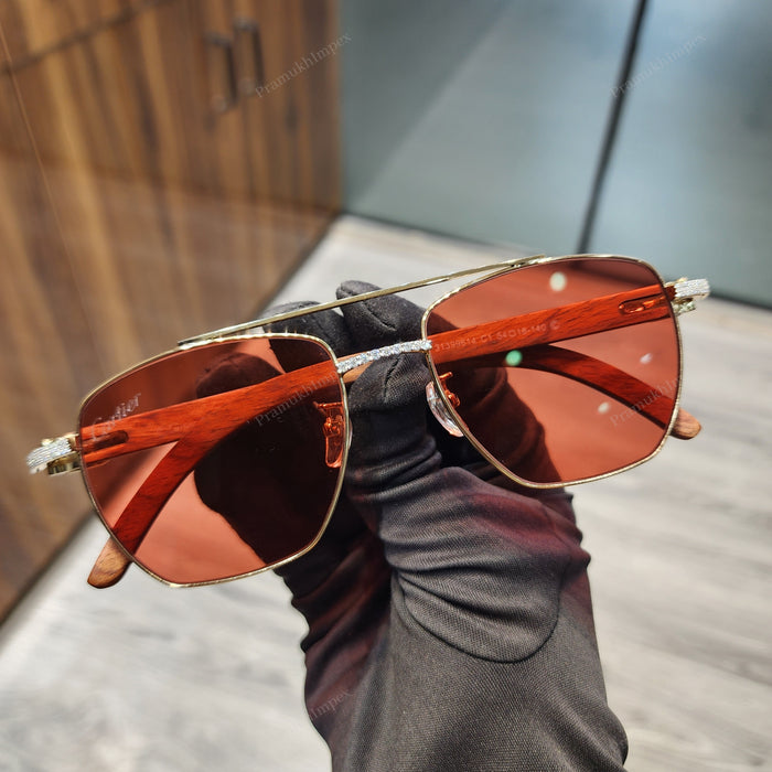 Brown amber Shade Moissanite Sunglasses