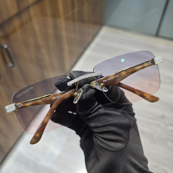 Rectangle Light brown Moissanite Sunglasses