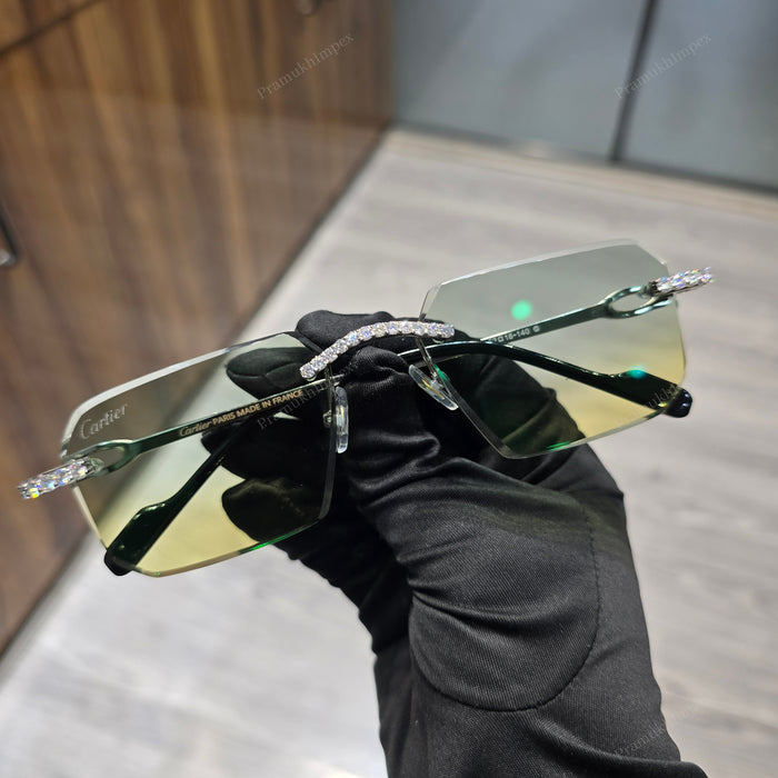 Green smoke Lens Moissanite Sunglasses