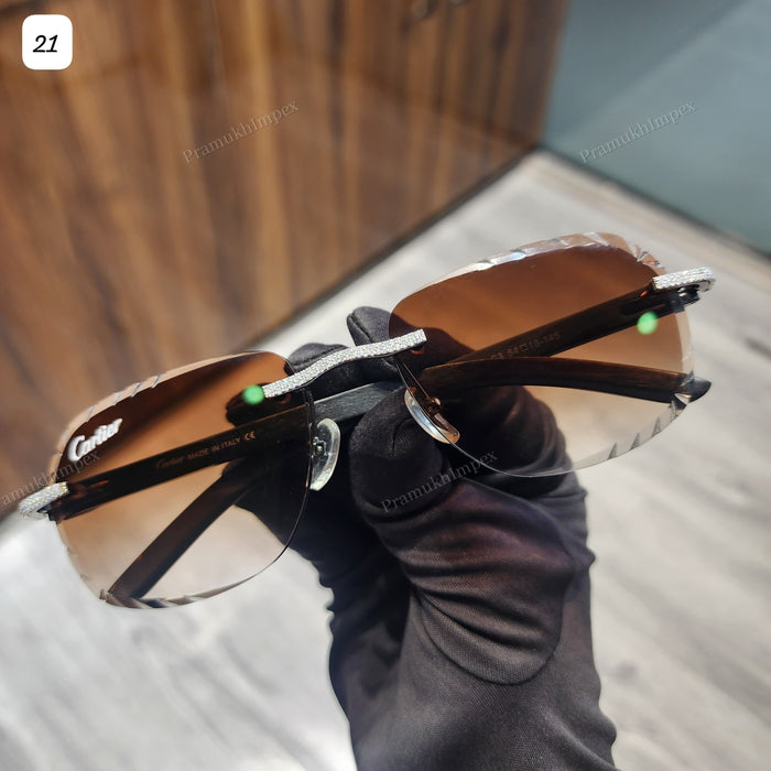 Luxury Hip Hop Female Brown Square Sun Glasses