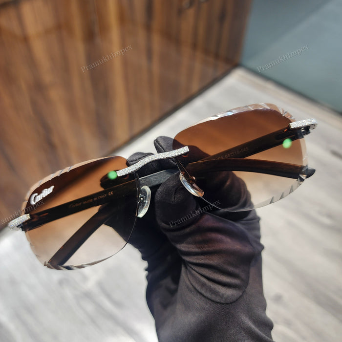 Luxury Hip Hop Female Brown Square Sun Glasses