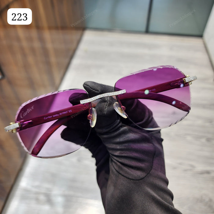 Purple gradient Moissanite Sunglasses For Men