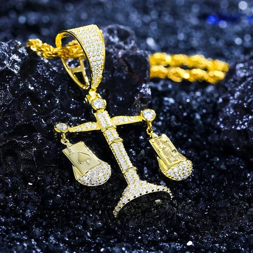 Yellow Gold Plating 925 Silver Moissanite Scale Pendant For Men's