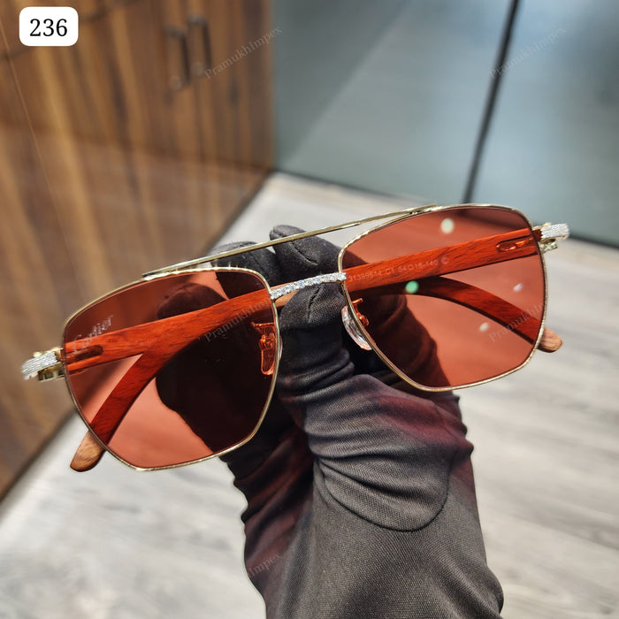 Brown amber Shade Moissanite Sunglasses