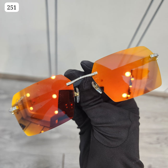Custom Orange amber Moissanite Sunglasses