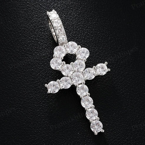 Custom Handmade 925 Silver VVS Moissanite Antique Cross Pendant