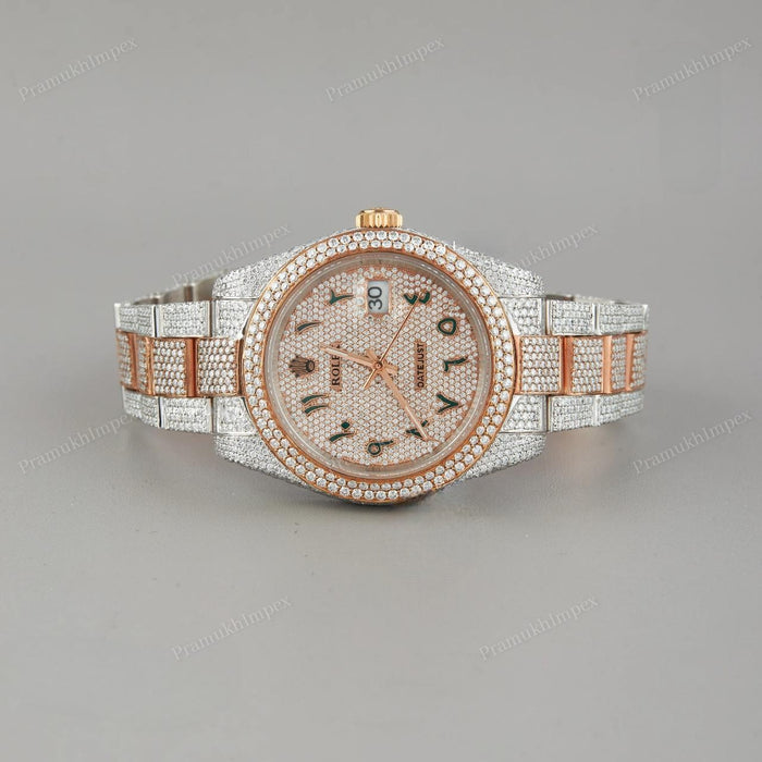 VVS Moissanite Arabic Dial Iced Out Watch