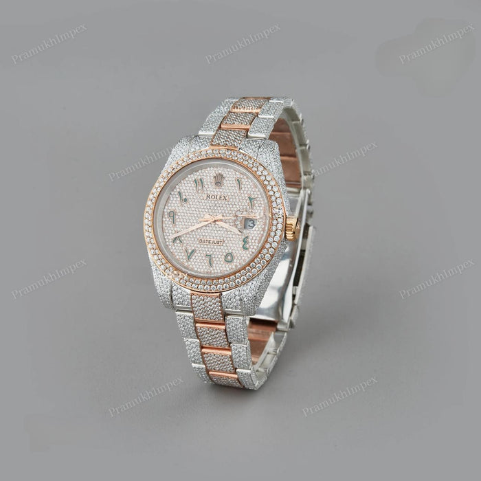 VVS Moissanite Arabic Dial Iced Out Watch