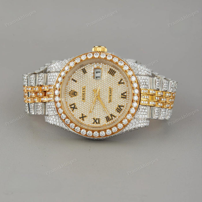 Moissanite Custom Two Tone Iced Out Watch