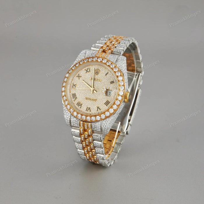 Moissanite Custom Two Tone Iced Out Watch