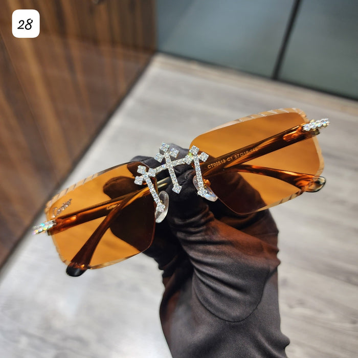 Hip Hop Moissanite Cross Sunglasses