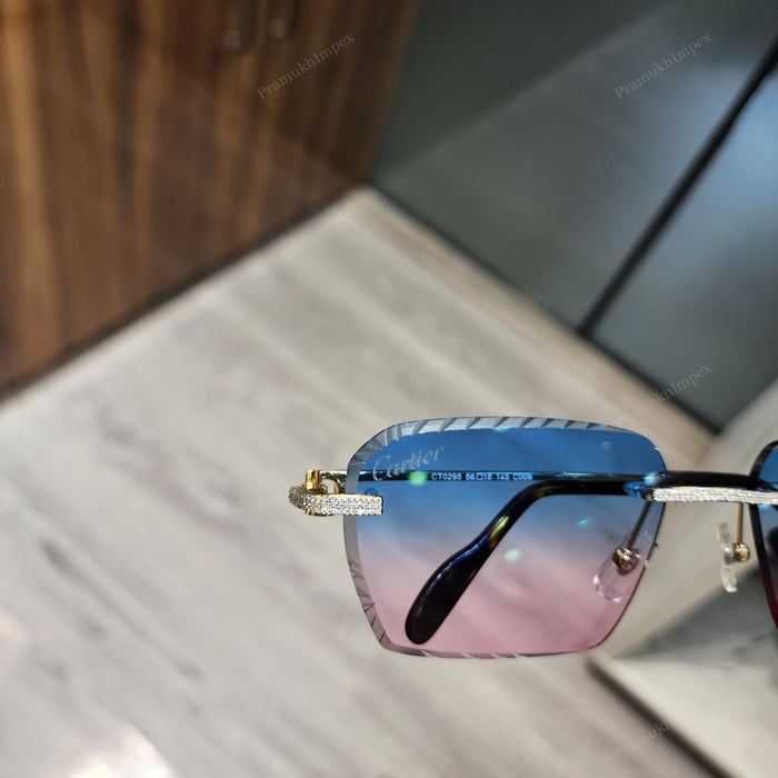 Blue purple gradient Moissanite Sunglasses