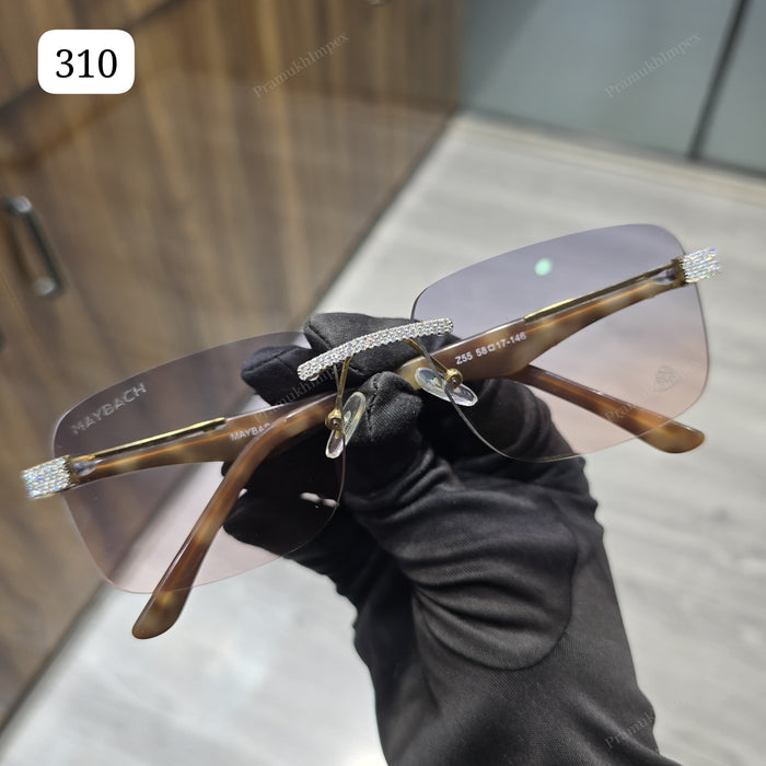 Rectangle Light brown Moissanite Sunglasses