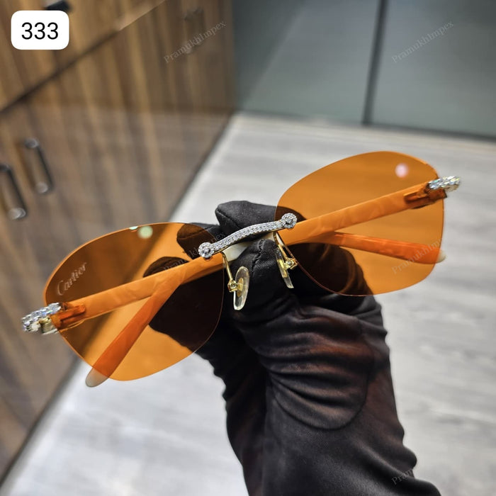 Orange Shade Moissanite Sunglasses