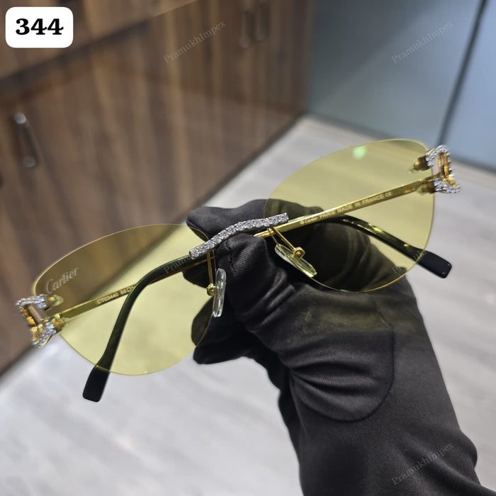 Rimless Rectangle Moissanite Iced Out Sunglasses