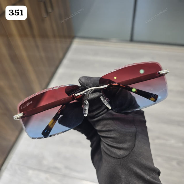 Red to blue Moissanite Diamond Sunglasses