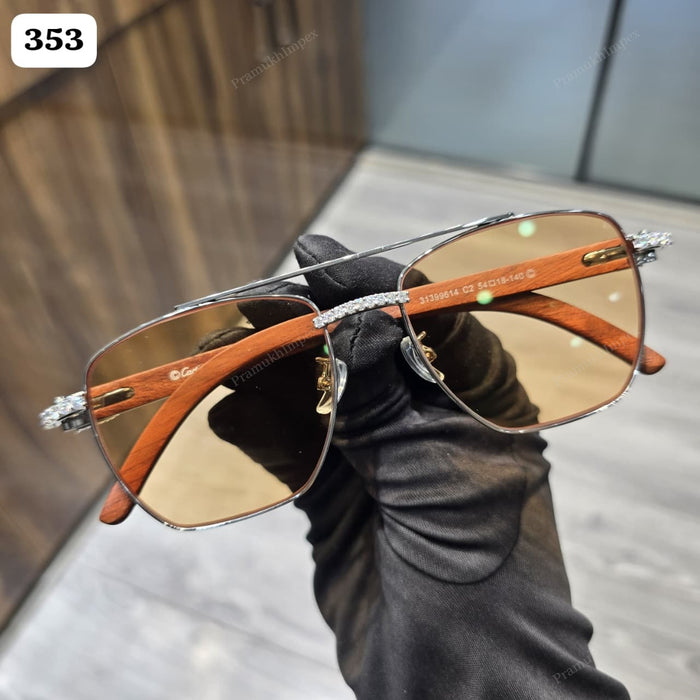 Orange Custom Moissanite Diamond Sunglasses
