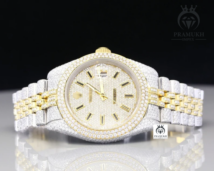 Custom Rolex Moissanite Passes Diamond Tester Wrist Watch