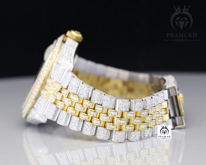 Custom Rolex Moissanite Passes Diamond Tester Wrist Watch