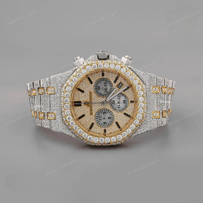 Moissanite Custom Chrono Iced Out Watch