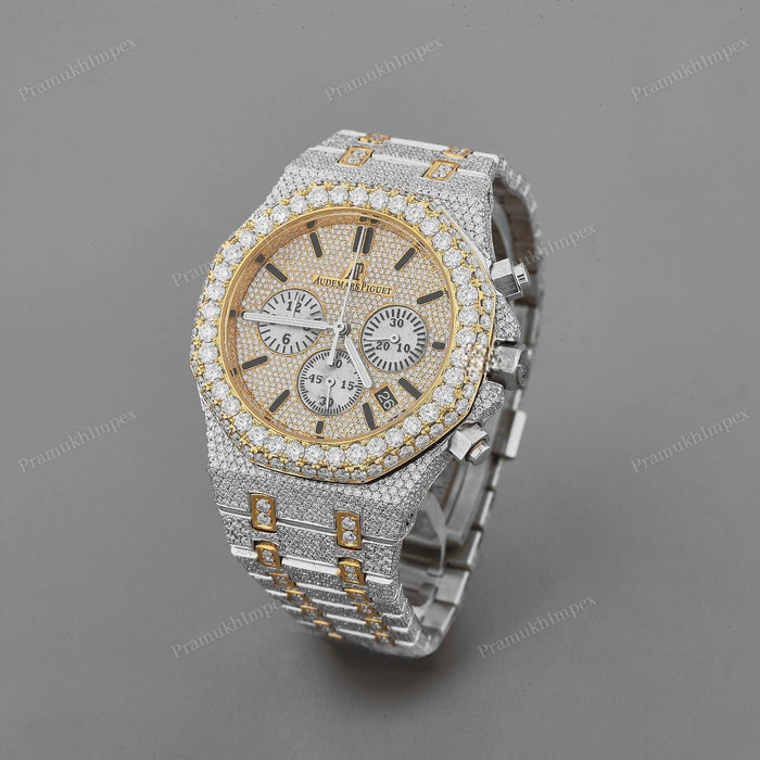Moissanite Custom Chrono Iced Out Watch
