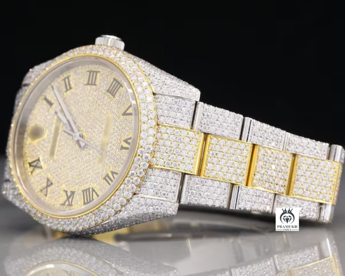 Rolex Datejust Full Iced Out Moissanite Watch