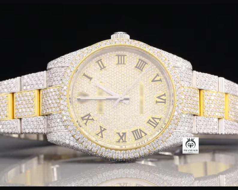 Rolex Datejust Full Iced Out Moissanite Watch
