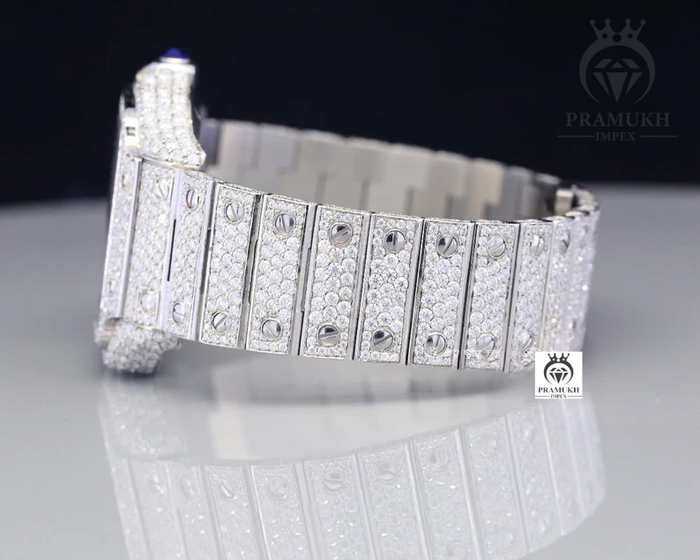 Cartier Moissanite Stainless Steel Ice Out Watch